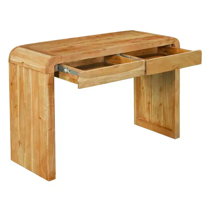Royal Hampton Console Table | 43 Wide Top | Handcrafted Natural Acacia Wood | Dual Drawer Storage