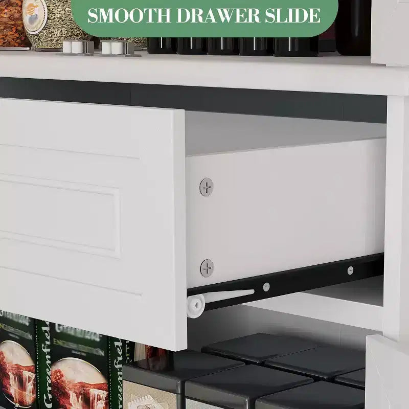 COZONY 72'' Tall Kitchen Pantry Cabinet with Drawer and Adjustable Shelves, Farmhouse Storage Cupboard for Dining Room or Laundry