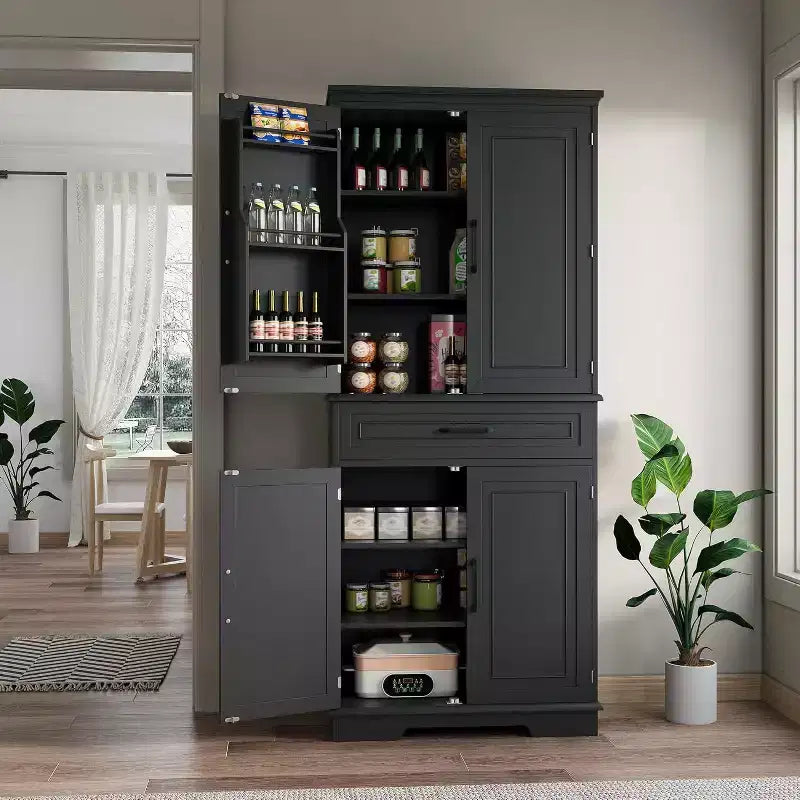 COZONY 72'' Tall Kitchen Pantry Cabinet with Drawer and Adjustable Shelves, Farmhouse Storage Cupboard for Dining Room or Laundry