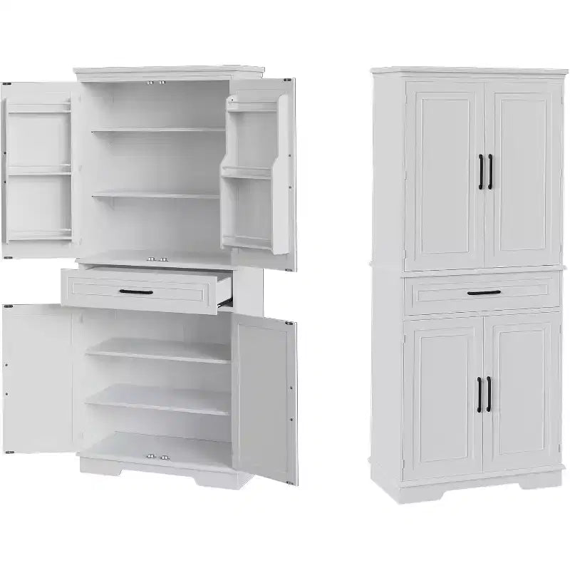 COZONY 72'' Tall Kitchen Pantry Cabinet with Drawer and Adjustable Shelves, Farmhouse Storage Cupboard for Dining Room or Laundry