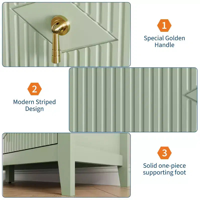 6 Drawer Dresser for Bedroom, 54W Wooden Chest of Drawers with Metal Handles, Fluted Clothes Storage Organizer, Dresser TV Stand for Hallway