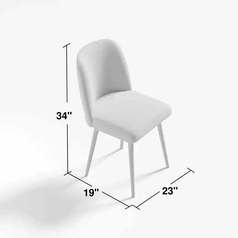 MAYEERTY Dining Chair Black Metal Leg Gray for Dining Room Kitchen