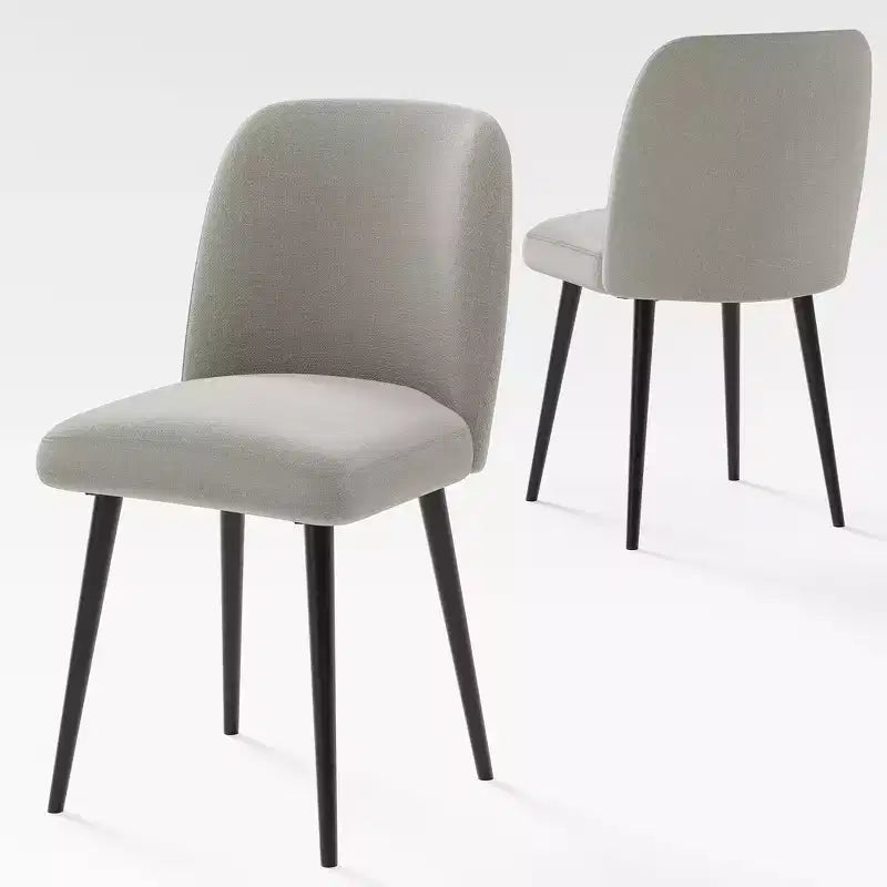 MAYEERTY Dining Chair Black Metal Leg Gray for Dining Room Kitchen