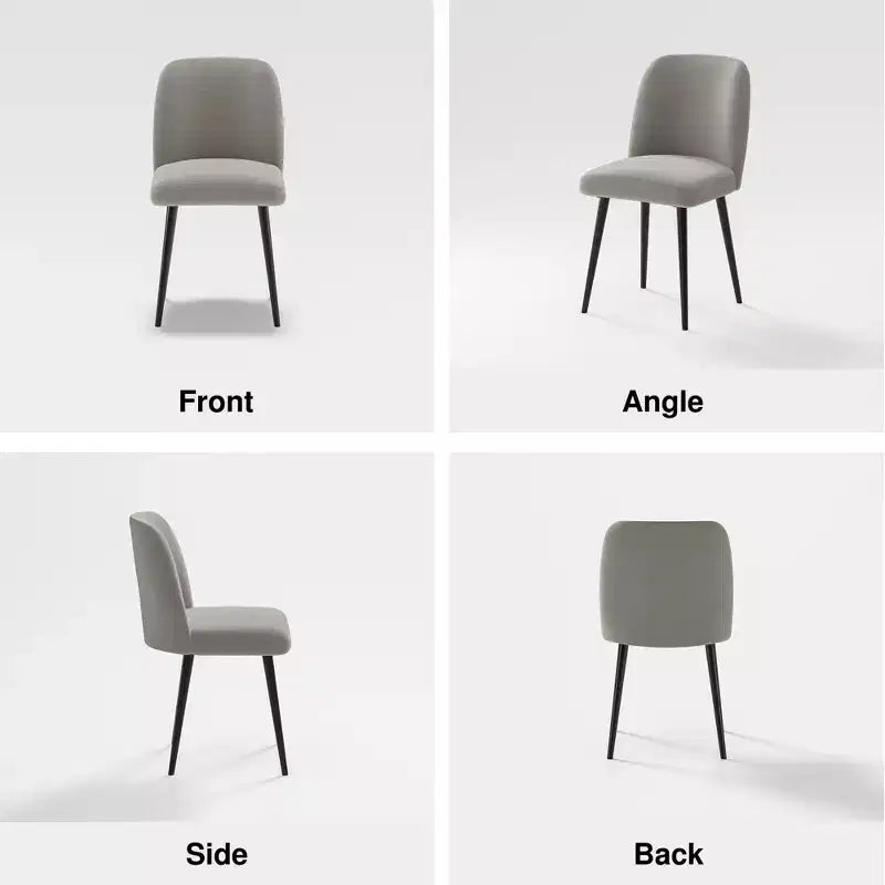 MAYEERTY Dining Chair Black Metal Leg Gray for Dining Room Kitchen