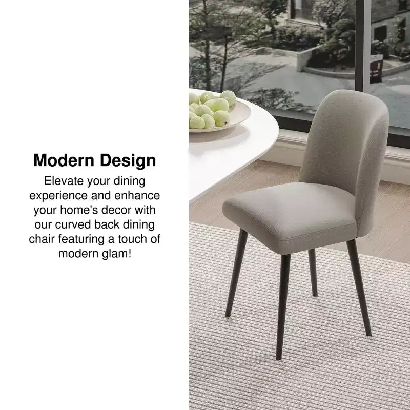 MAYEERTY Dining Chair Black Metal Leg Gray for Dining Room Kitchen