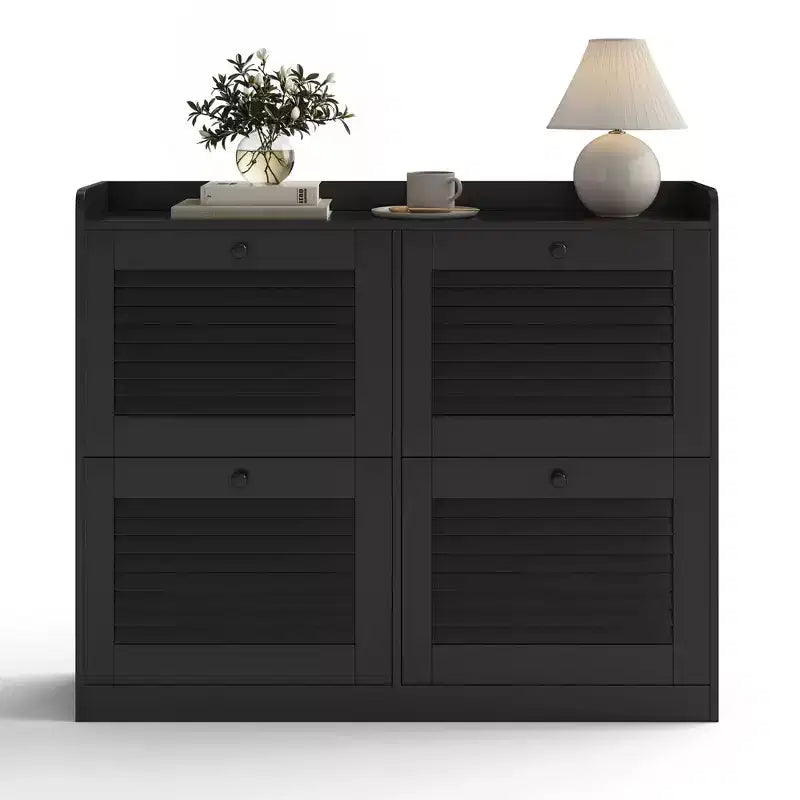 Shoe Storage Cabinet with Flip Drawers, Narrow Shoe Cabinet with Wooden Legs, Freestanding Shoes Rack Organizer for Hallway, Bedroom, Living Room
