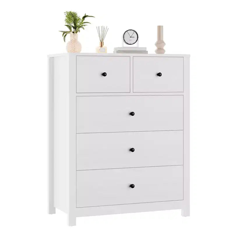 5 Drawer Dresser, Modern Dresser Organizer with Storage Drawers, Wooden Chests of Drawers for Bedroom, Entryway, Hallway