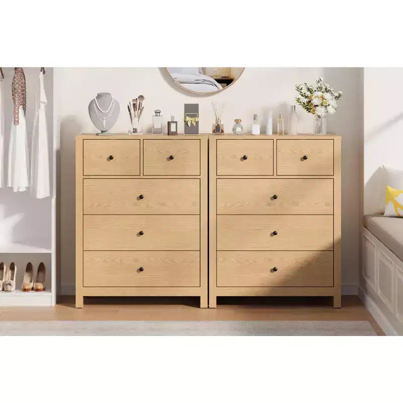 5 Drawer Dresser, Modern Dresser Organizer with Storage Drawers, Wooden Chests of Drawers for Bedroom, Entryway, Hallway