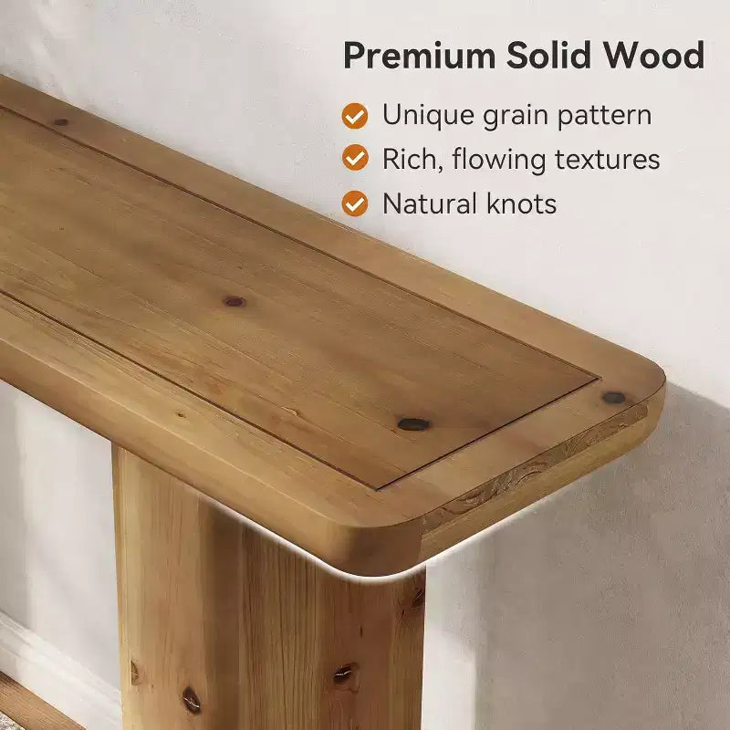 Lantine Solid Wood Console Table, 63-Inch Long Entryway Table, Rustic Sofa Table for Living Room, Foyer, Hallway, Easy Assembly