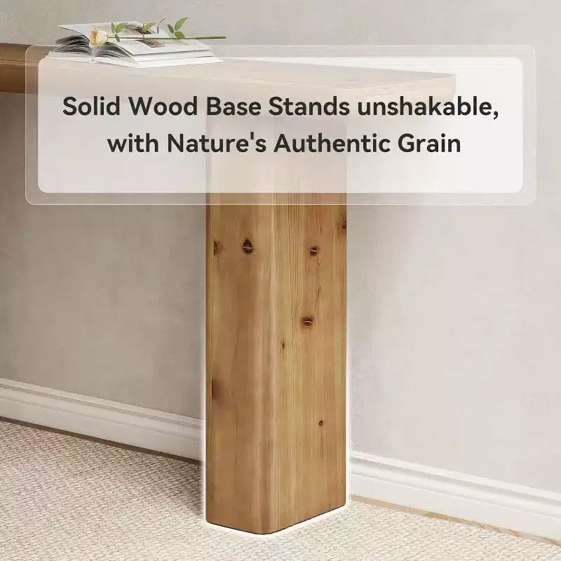 Lantine Solid Wood Console Table, 63-Inch Long Entryway Table, Rustic Sofa Table for Living Room, Foyer, Hallway, Easy Assembly
