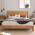 Galano Queen Abby Serene Bed with Headboard Amber Walnut