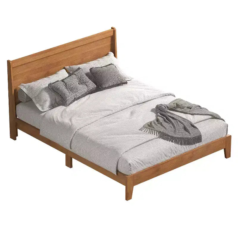 Galano Queen Abby Serene Bed with Headboard Amber Walnut