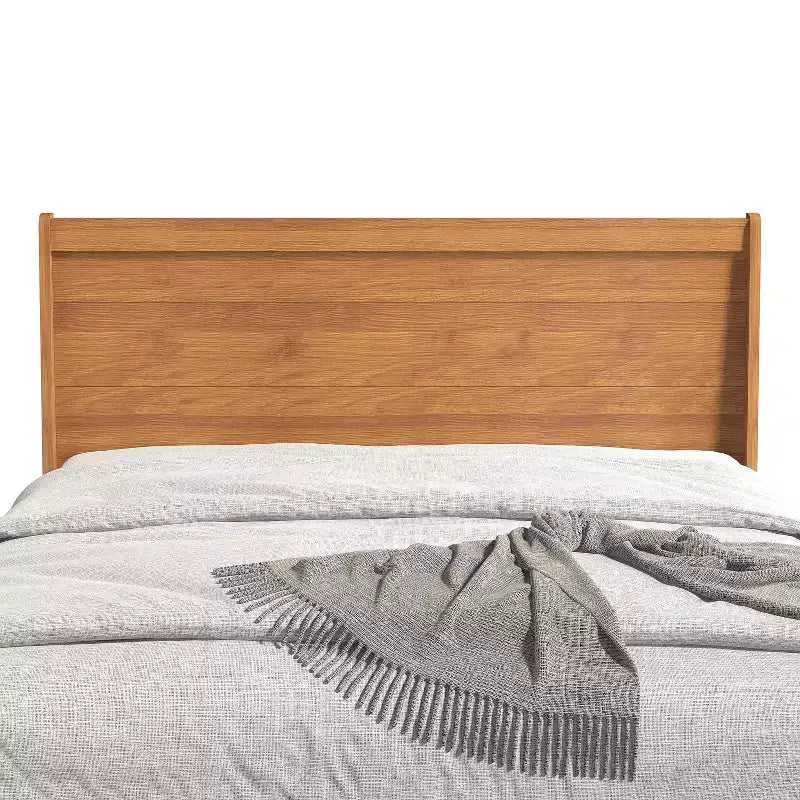 Galano Queen Abby Serene Bed with Headboard Amber Walnut