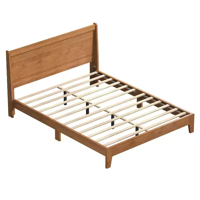 Galano Queen Abby Serene Bed with Headboard Amber Walnut
