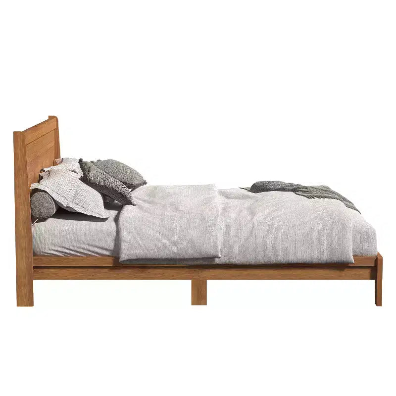 Galano Queen Abby Serene Bed with Headboard Amber Walnut