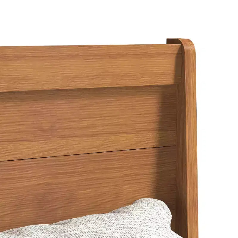 Galano Queen Abby Serene Bed with Headboard Amber Walnut