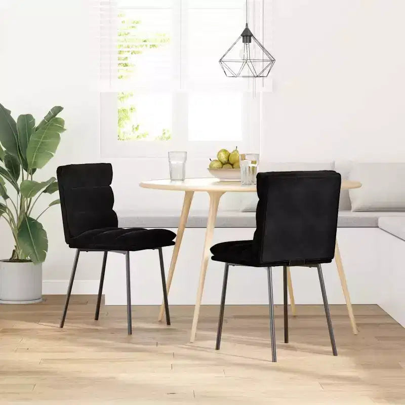 CLIHOME Modern Cassic Elegant Backrest Chair, Soft Velvet Soft Cushion Metal Foot Restaurant Dining Chair(Set of 2)