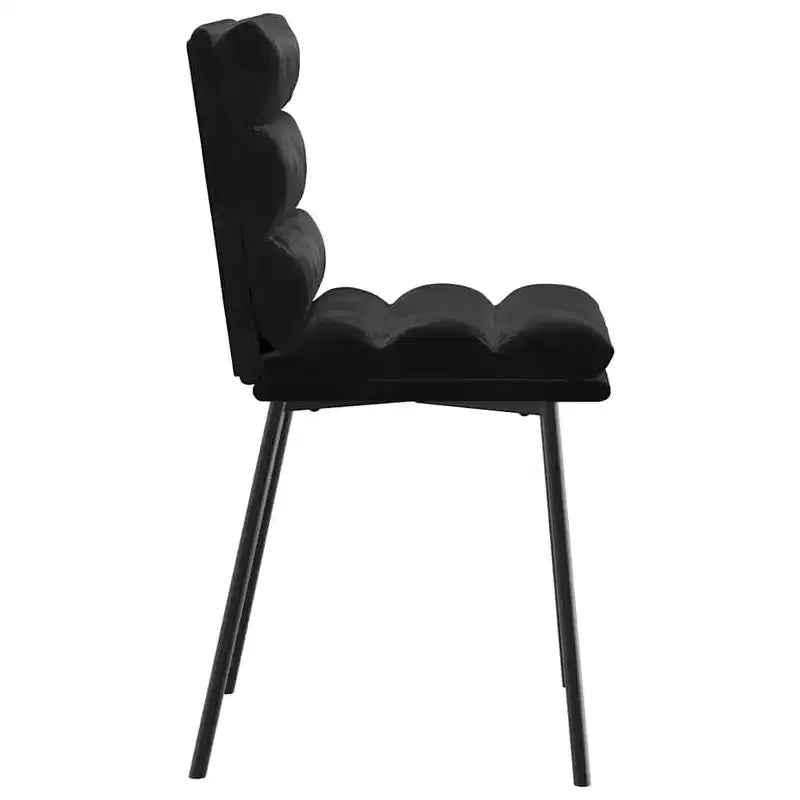 CLIHOME Modern Cassic Elegant Backrest Chair, Soft Velvet Soft Cushion Metal Foot Restaurant Dining Chair(Set of 2)