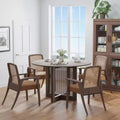 MAYEERTY 46 Wood Round Dining Table for 4, Farmhouse Modern Kitchen & Dining Room Table