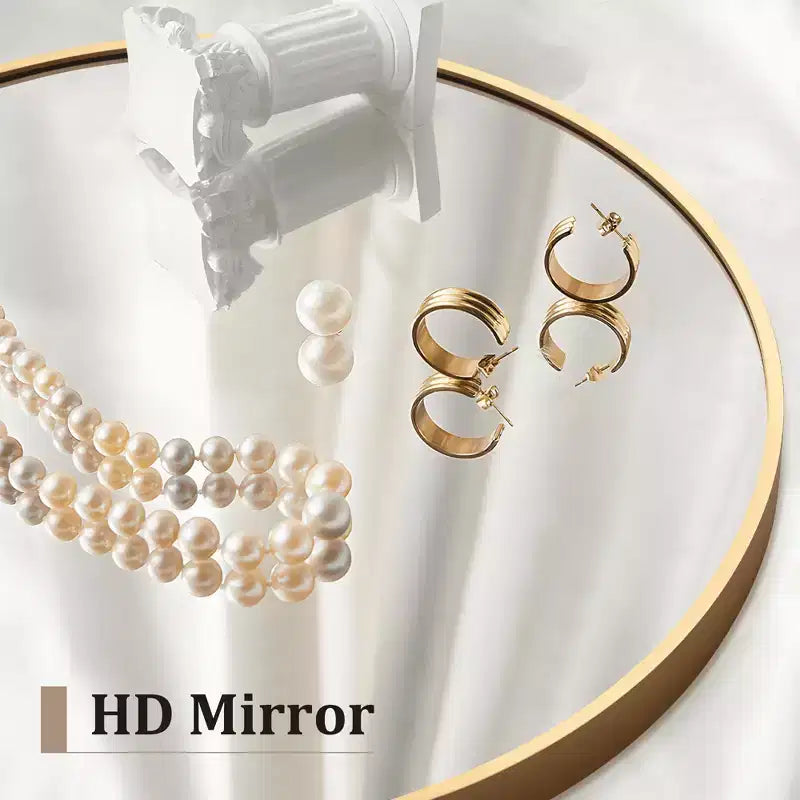 MAYEERTY Hanging Mirror Aluminum Alloy Thin Edge Right Angle Arch Gold