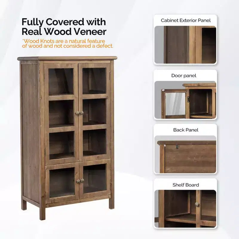 Karl Home Brown 2-Door 4-Shelf Bookcase