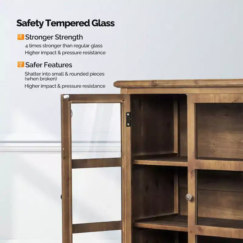 Karl Home Brown 2-Door 4-Shelf Bookcase