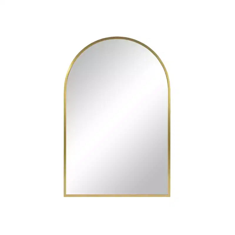 MAYEERTY 36 x 24in Modern Arch Bathroom Medicine Cabinets, Metal Framed Wall Mirror with Storage, Gold