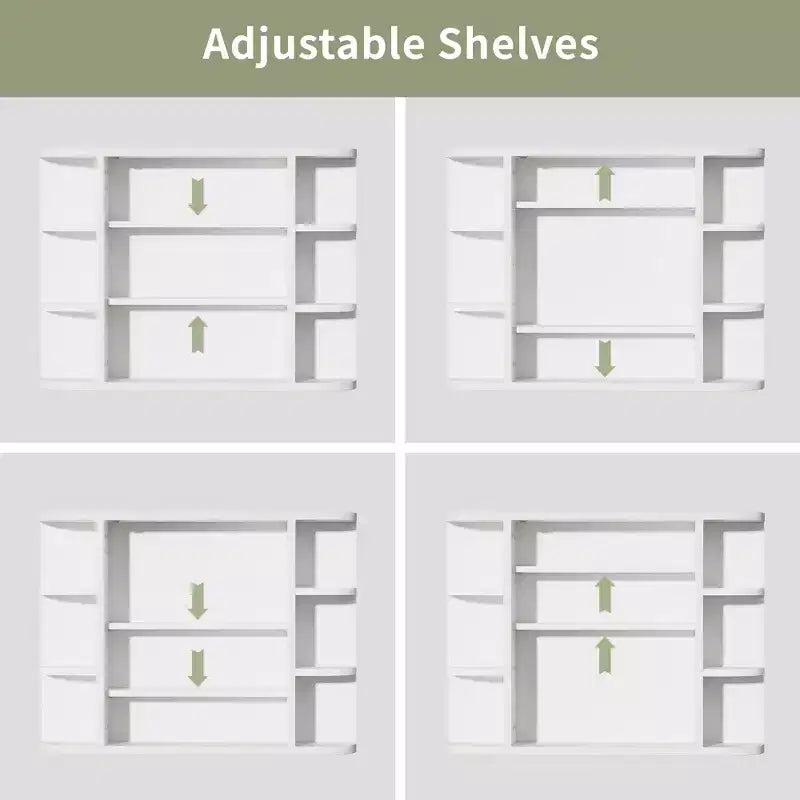 MAYEERTY 5.9 x 31.5in Modern Rectangular Bathroom Medicine Cabinets, Metal Framed Wall Mirror with Storage, White