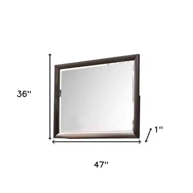 HomeRoots 36 Merlot Wood Framed Mounted Dresser Mirror