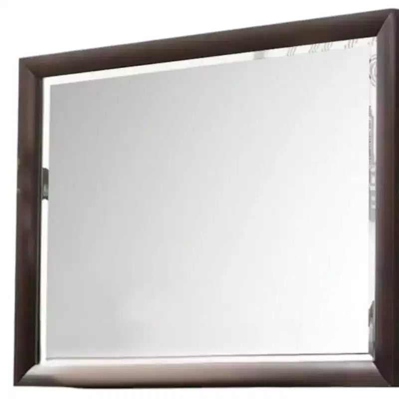 HomeRoots 36 Merlot Wood Framed Mounted Dresser Mirror
