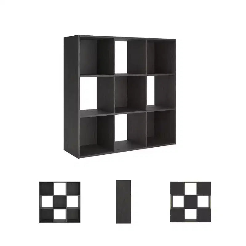 Signature Design by Ashley 9 Cube Storage Organizer - Versatile Open Bookcase and Display Unit for Modern Home Organization