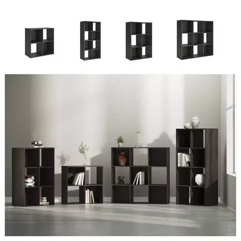 Signature Design by Ashley 9 Cube Storage Organizer - Versatile Open Bookcase and Display Unit for Modern Home Organization