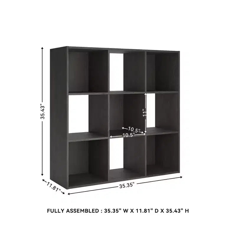 Signature Design by Ashley 9 Cube Storage Organizer - Versatile Open Bookcase and Display Unit for Modern Home Organization