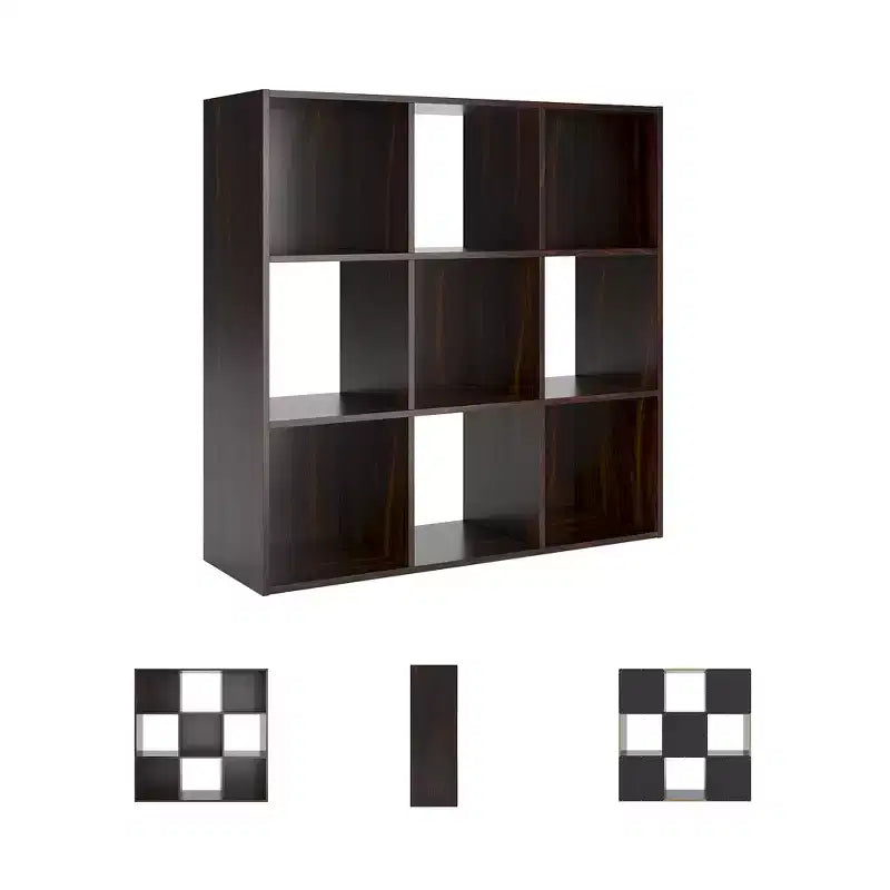 Signature Design by Ashley 9 Cube Storage Organizer - Versatile Open Bookcase and Display Unit for Modern Home Organization