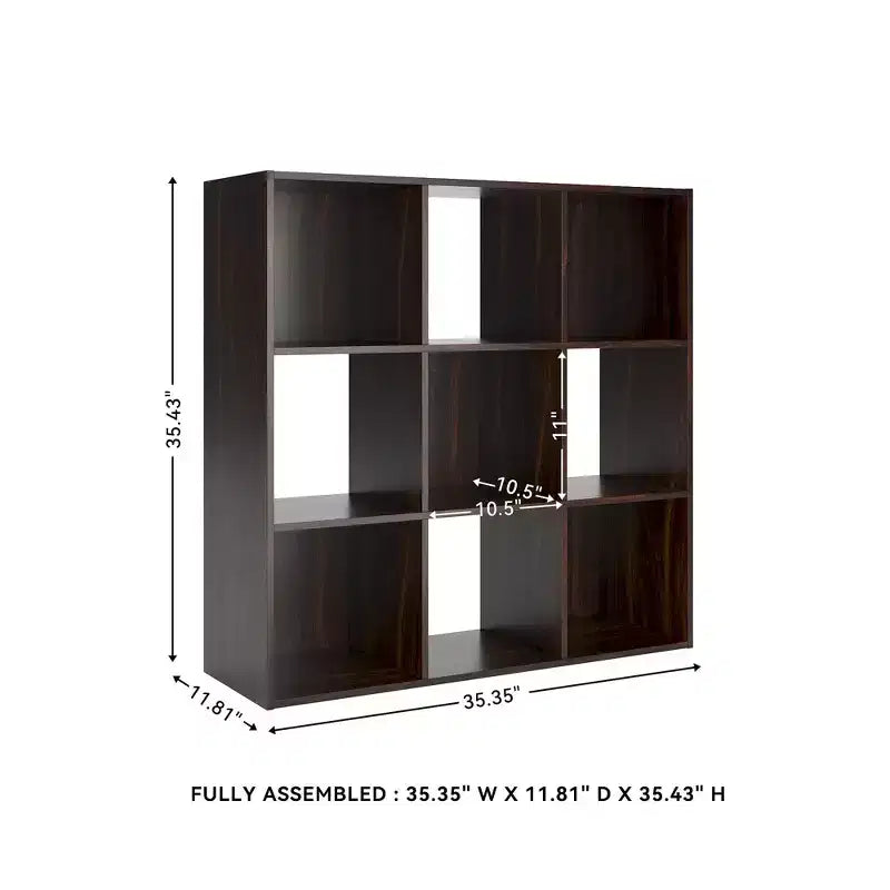 Signature Design by Ashley 9 Cube Storage Organizer - Versatile Open Bookcase and Display Unit for Modern Home Organization