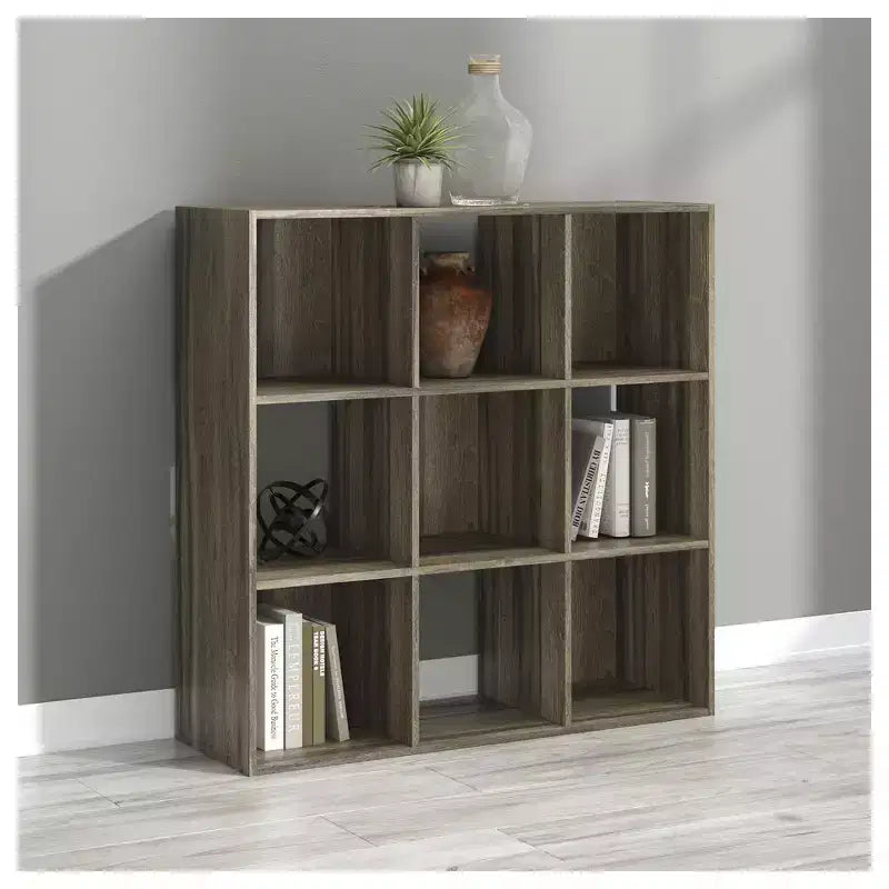 Signature Design by Ashley 9 Cube Storage Organizer - Versatile Open Bookcase and Display Unit for Modern Home Organization