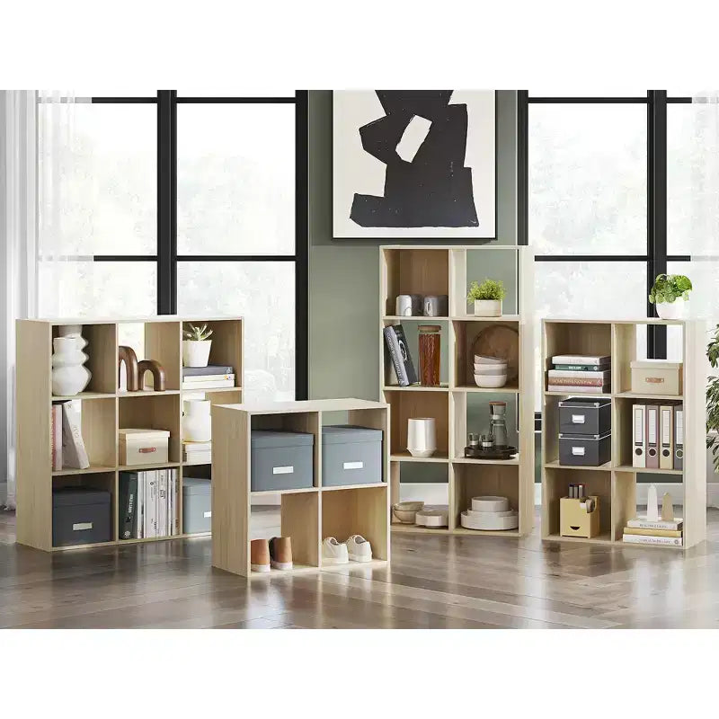 Signature Design by Ashley 9 Cube Storage Organizer - Versatile Open Bookcase and Display Unit for Modern Home Organization