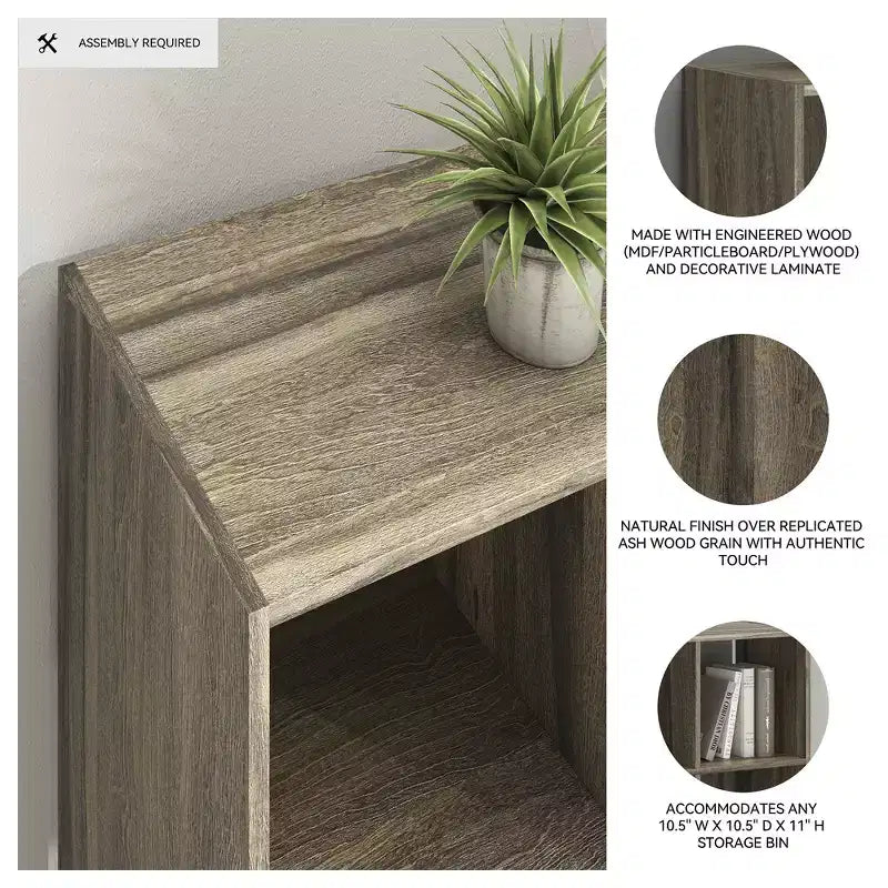 Signature Design by Ashley 9 Cube Storage Organizer - Versatile Open Bookcase and Display Unit for Modern Home Organization