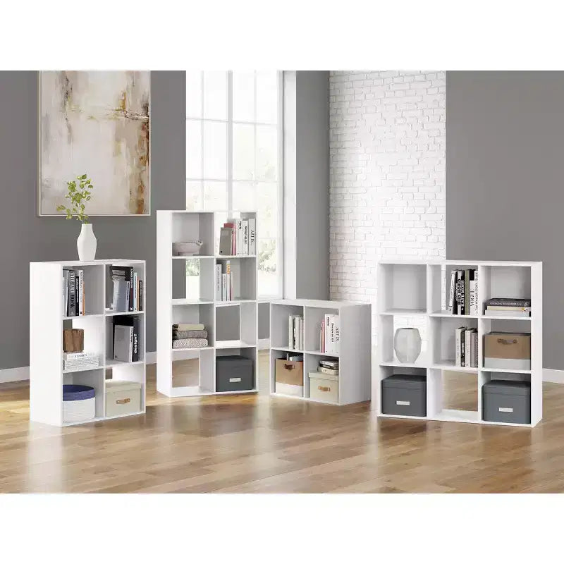 Signature Design by Ashley 9 Cube Storage Organizer - Versatile Open Bookcase and Display Unit for Modern Home Organization