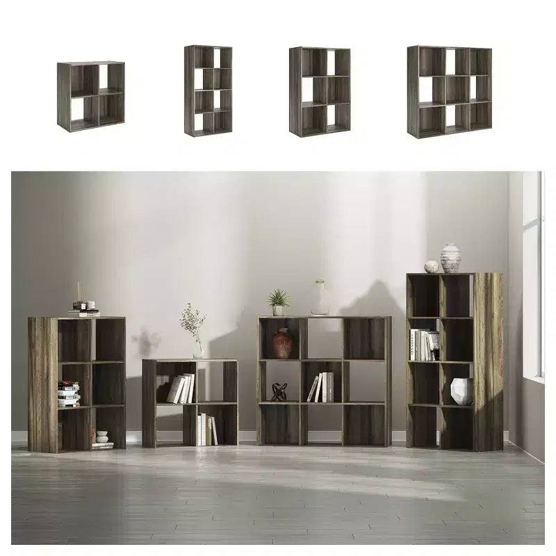 Signature Design by Ashley 9 Cube Storage Organizer - Versatile Open Bookcase and Display Unit for Modern Home Organization