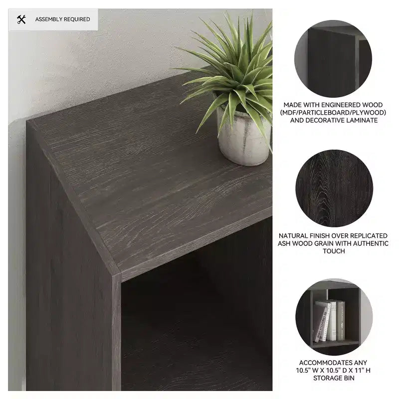 Signature Design by Ashley 9 Cube Storage Organizer - Versatile Open Bookcase and Display Unit for Modern Home Organization