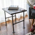 RESTORE Boulder Black Solid Wood End Table by Pipe Decor