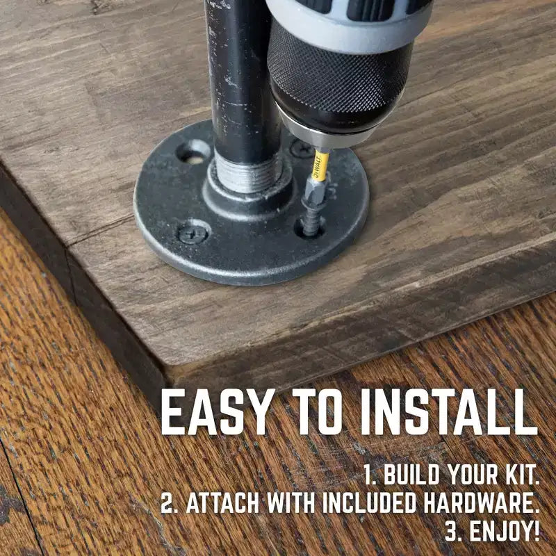 RESTORE Boulder Black Solid Wood End Table by Pipe Decor