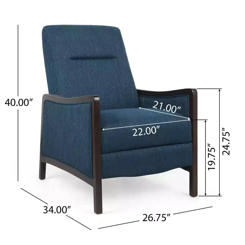 Veatch Contemporary Upholstered Pushback Recliner - Christopher Knight Home