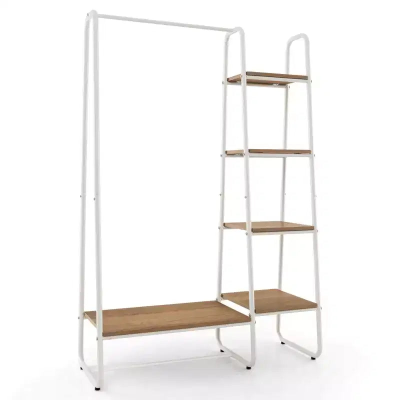 Costway Clothes Garment Rack Free Standing Storage Tower w/Metal Frame White