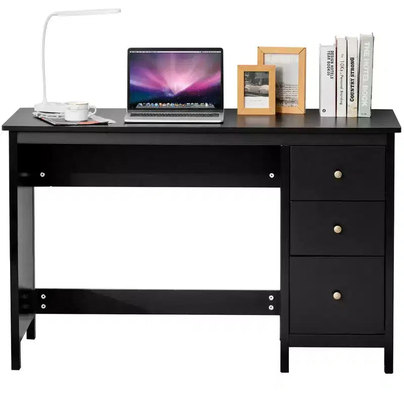 Costway Computer Desk Study Writing Desk Home Office Workstation with 3 Drawers White/Black/Brown