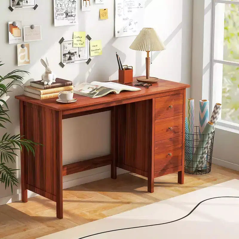Costway Computer Desk Study Writing Desk Home Office Workstation with 3 Drawers White/Black/Brown