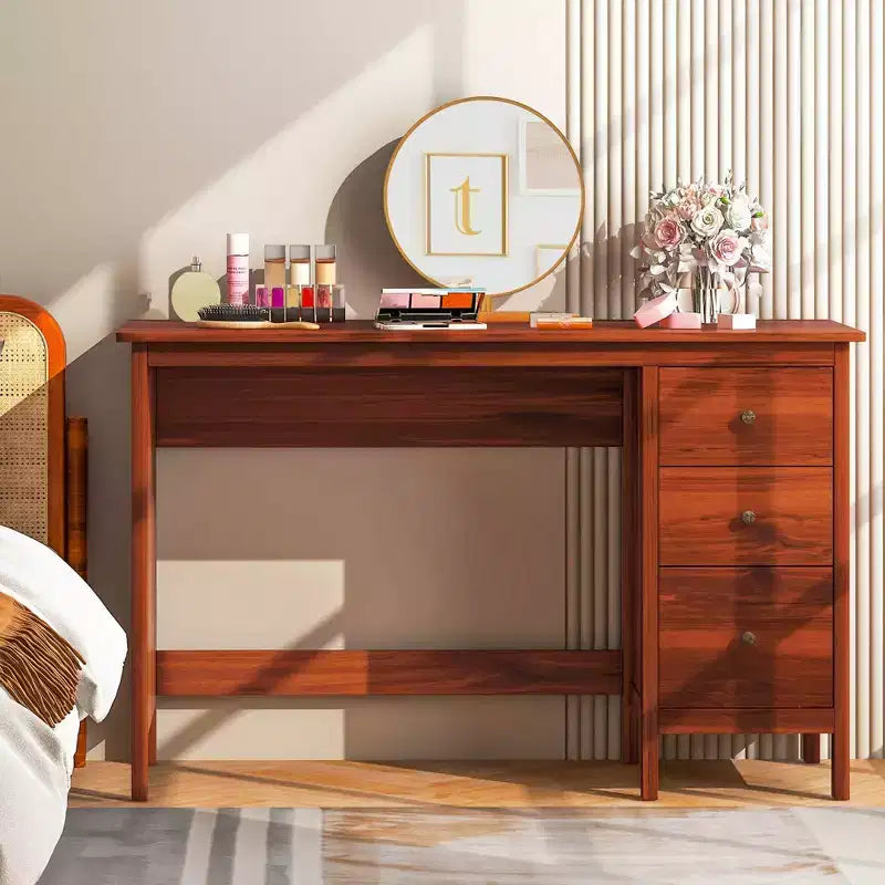 Costway Computer Desk Study Writing Desk Home Office Workstation with 3 Drawers White/Black/Brown