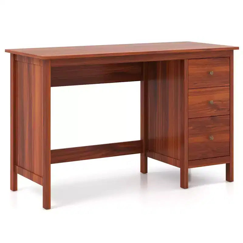 Costway Computer Desk Study Writing Desk Home Office Workstation with 3 Drawers White/Black/Brown