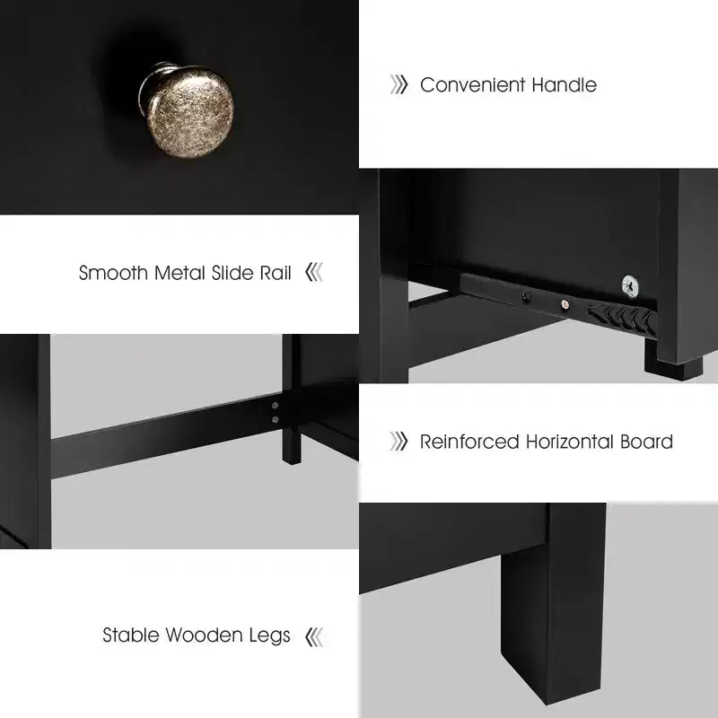 Costway Computer Desk Study Writing Desk Home Office Workstation with 3 Drawers White/Black/Brown